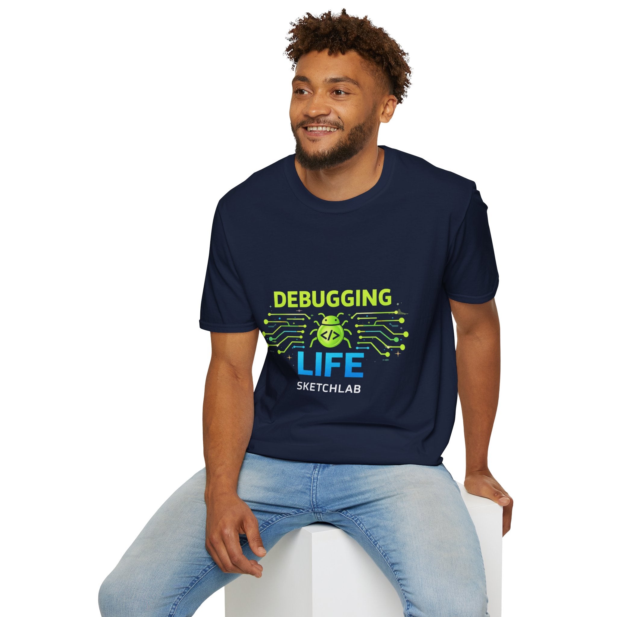 Debugging Life T-Shirt — Funny Programmer Tee with Circuit Bug Design