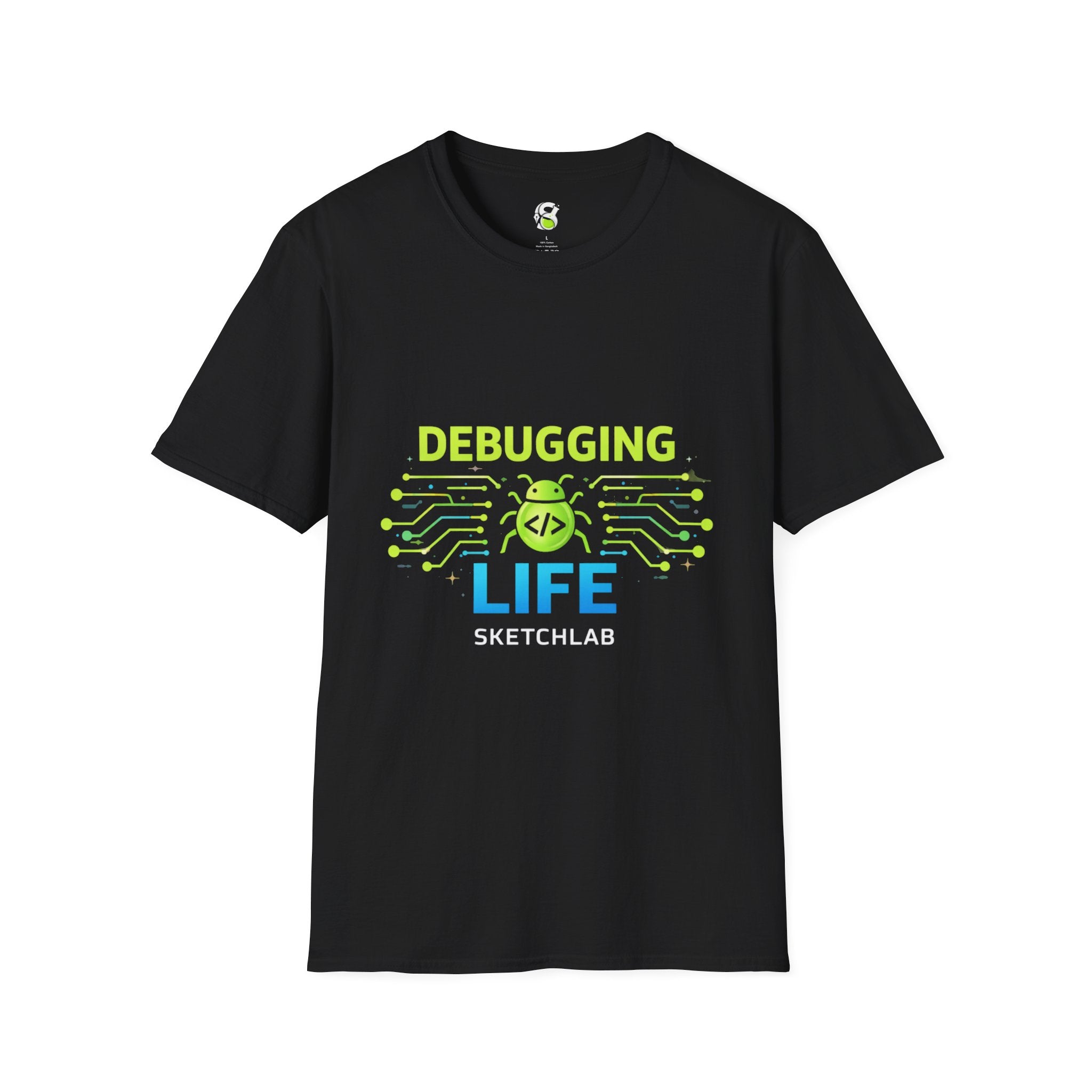 Debugging Life T-Shirt — Funny Programmer Tee with Circuit Bug Design