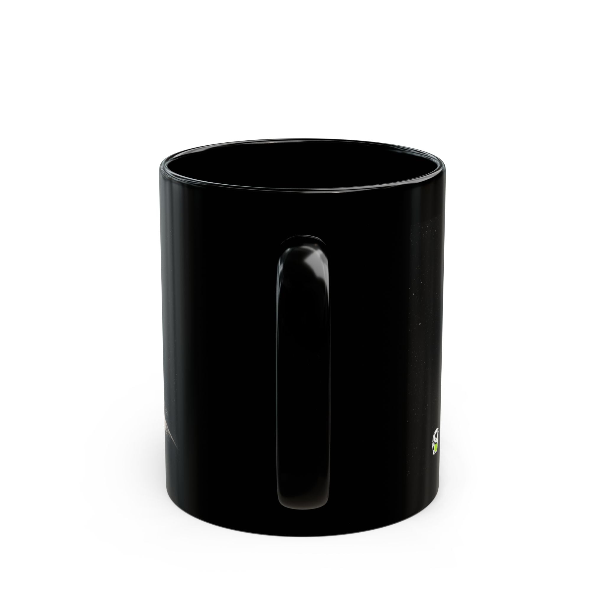 Space Rocket Black Mug — Monochrome Rocket Launch Coffee Cup (11oz, 15oz)