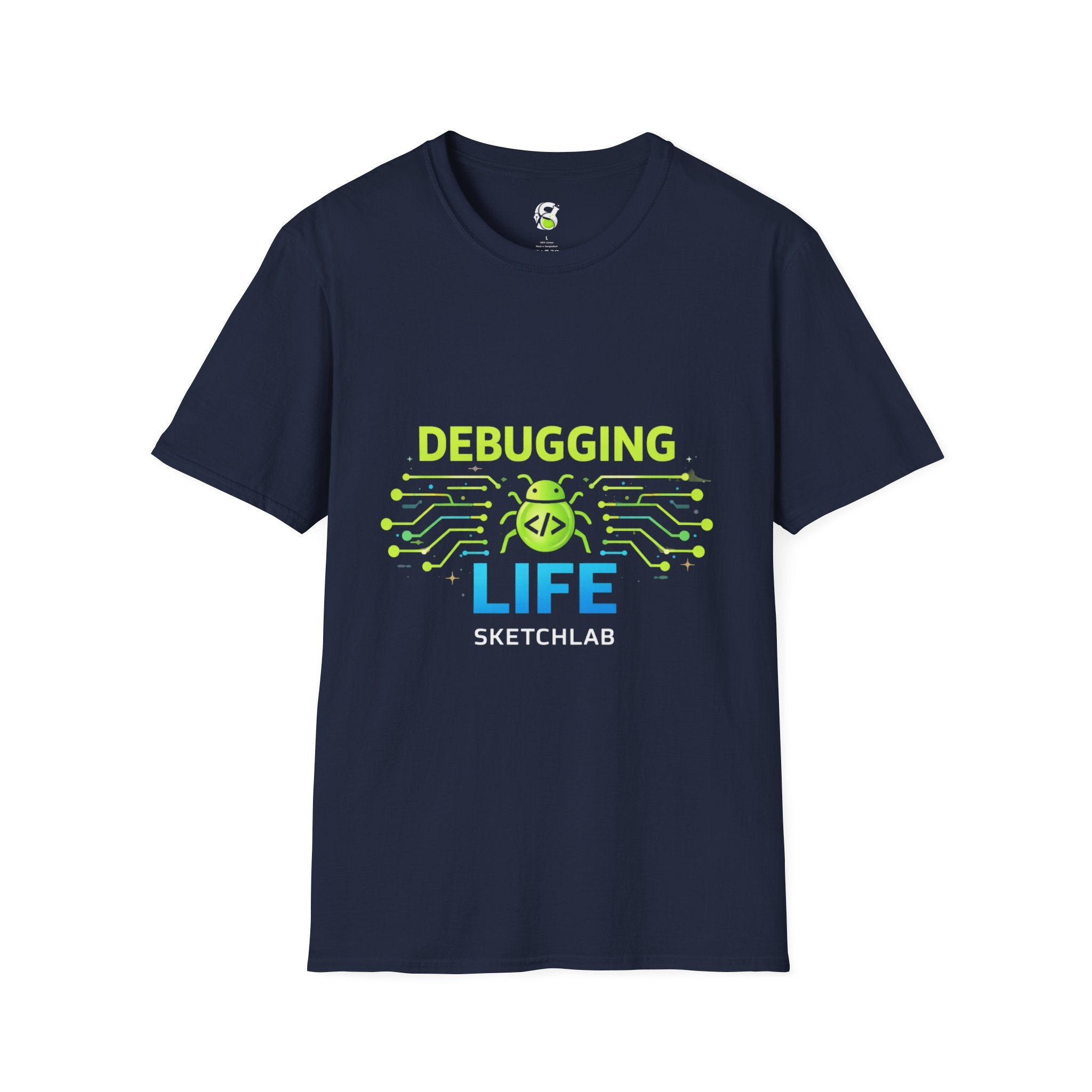 Debugging Life T-Shirt — Funny Programmer Tee with Circuit Bug Design