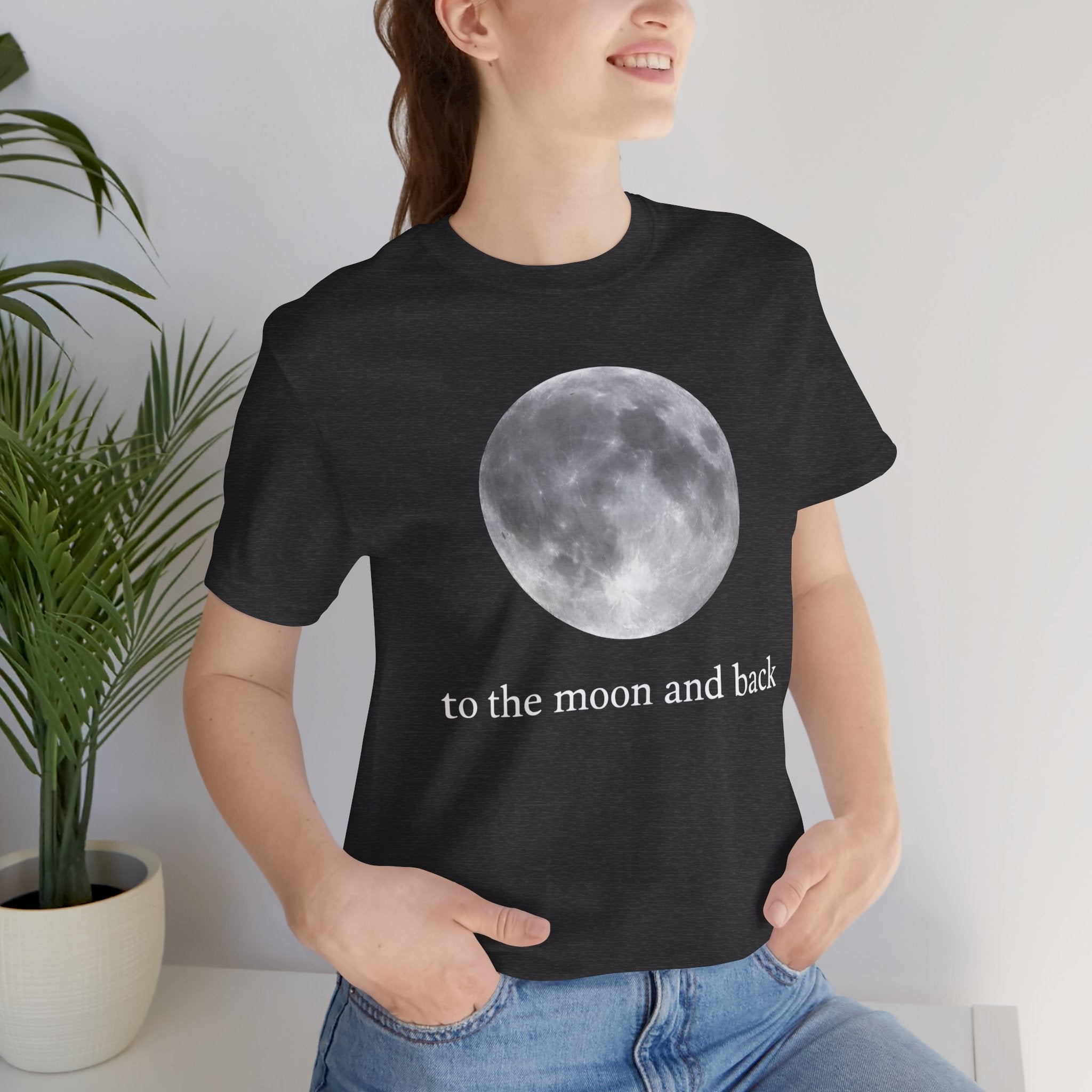 Moon Graphic Tee — "to the moon and back" Short Sleeve Shirt