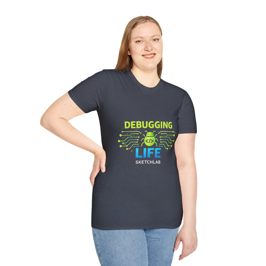 Debugging Life T-Shirt — Funny Programmer Tee with Circuit Bug Design