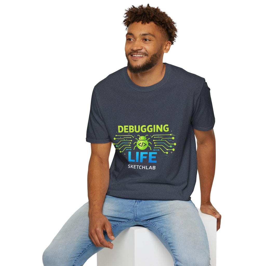Debugging Life T-Shirt — Funny Programmer Tee with Circuit Bug Design