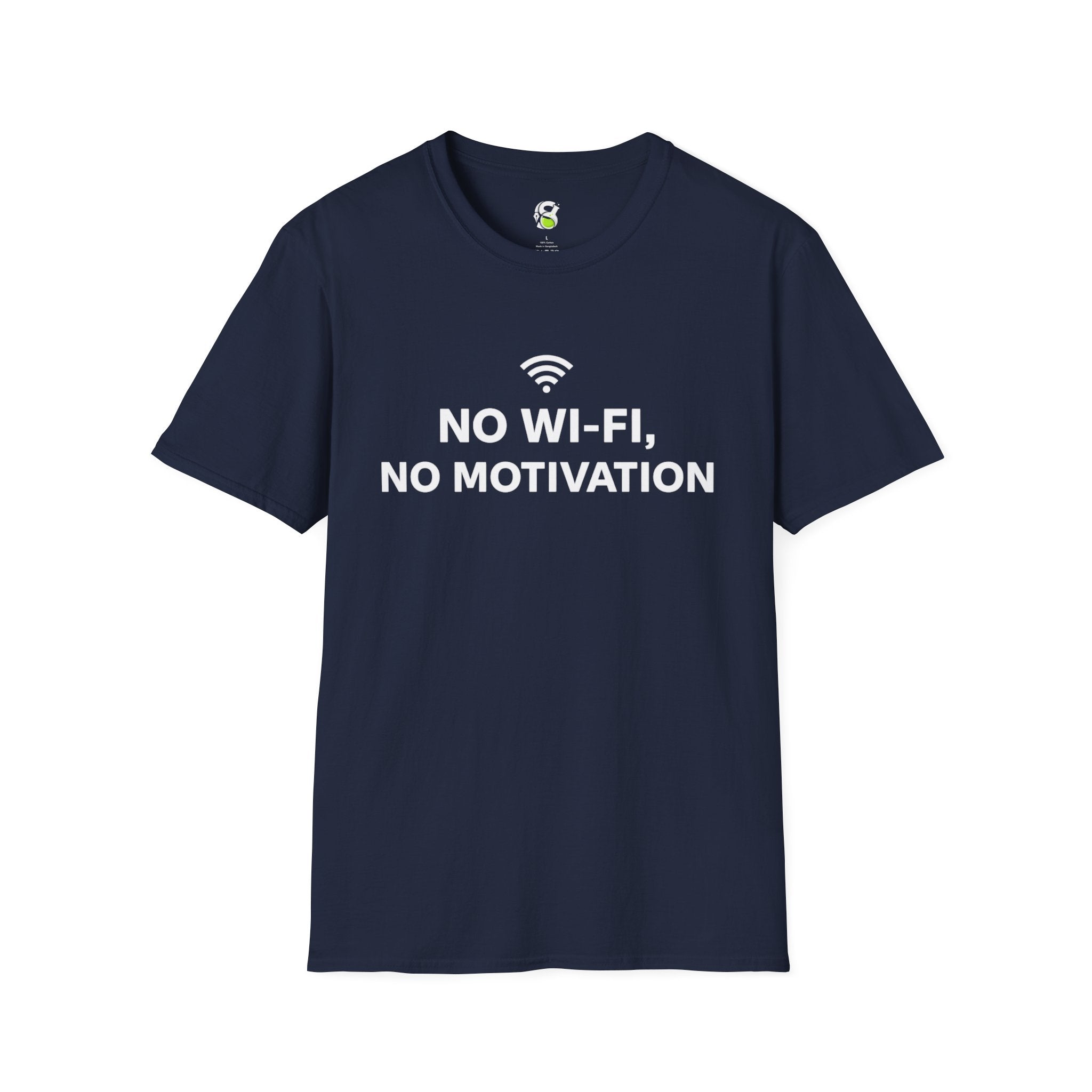 T-Shirt — "No Wi‑Fi, No Motivation" Funny Tech Humor Tee