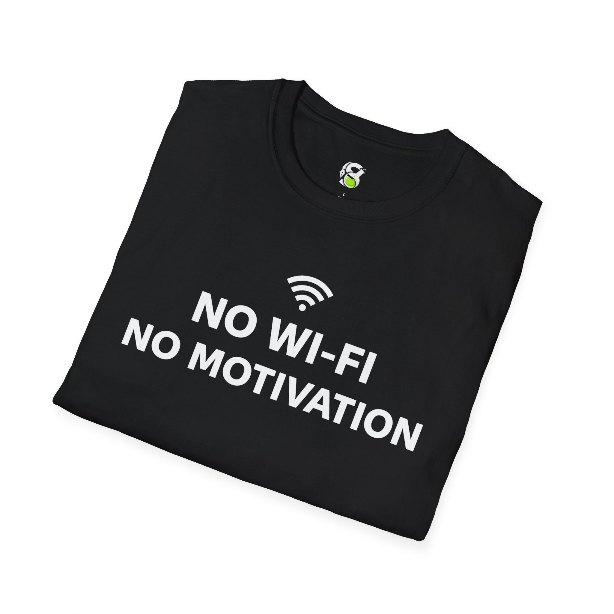 T-Shirt — "No Wi‑Fi, No Motivation" Funny Tech Humor Tee
