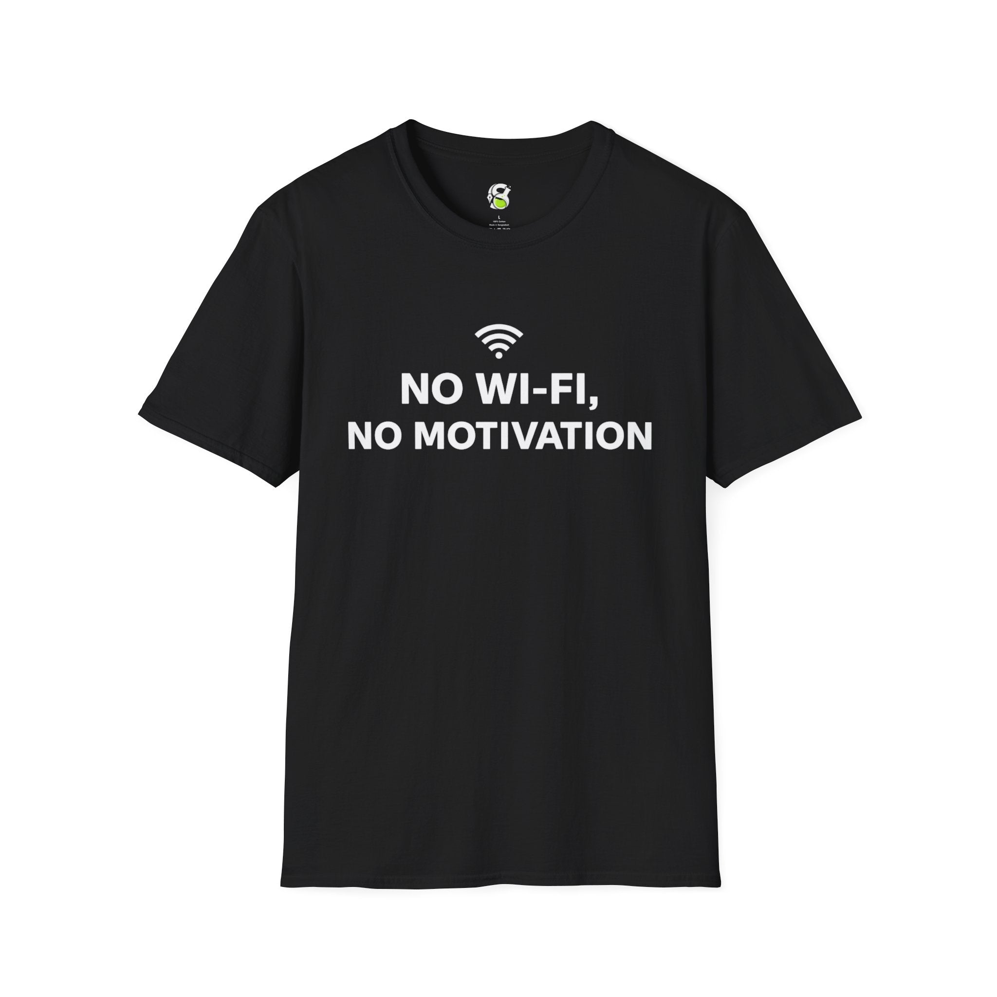 T-Shirt — "No Wi‑Fi, No Motivation" Funny Tech Humor Tee