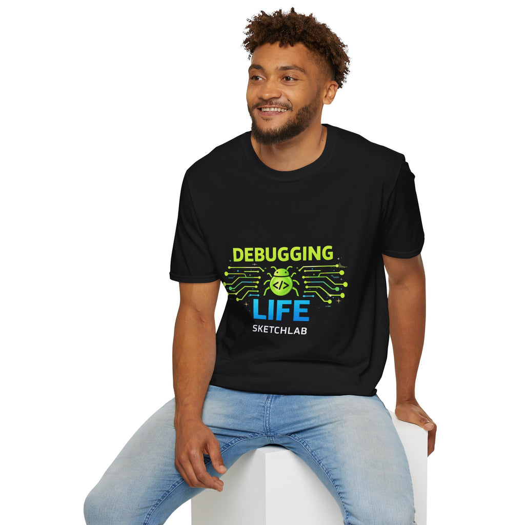 Debugging Life T-Shirt — Funny Programmer Tee with Circuit Bug Design