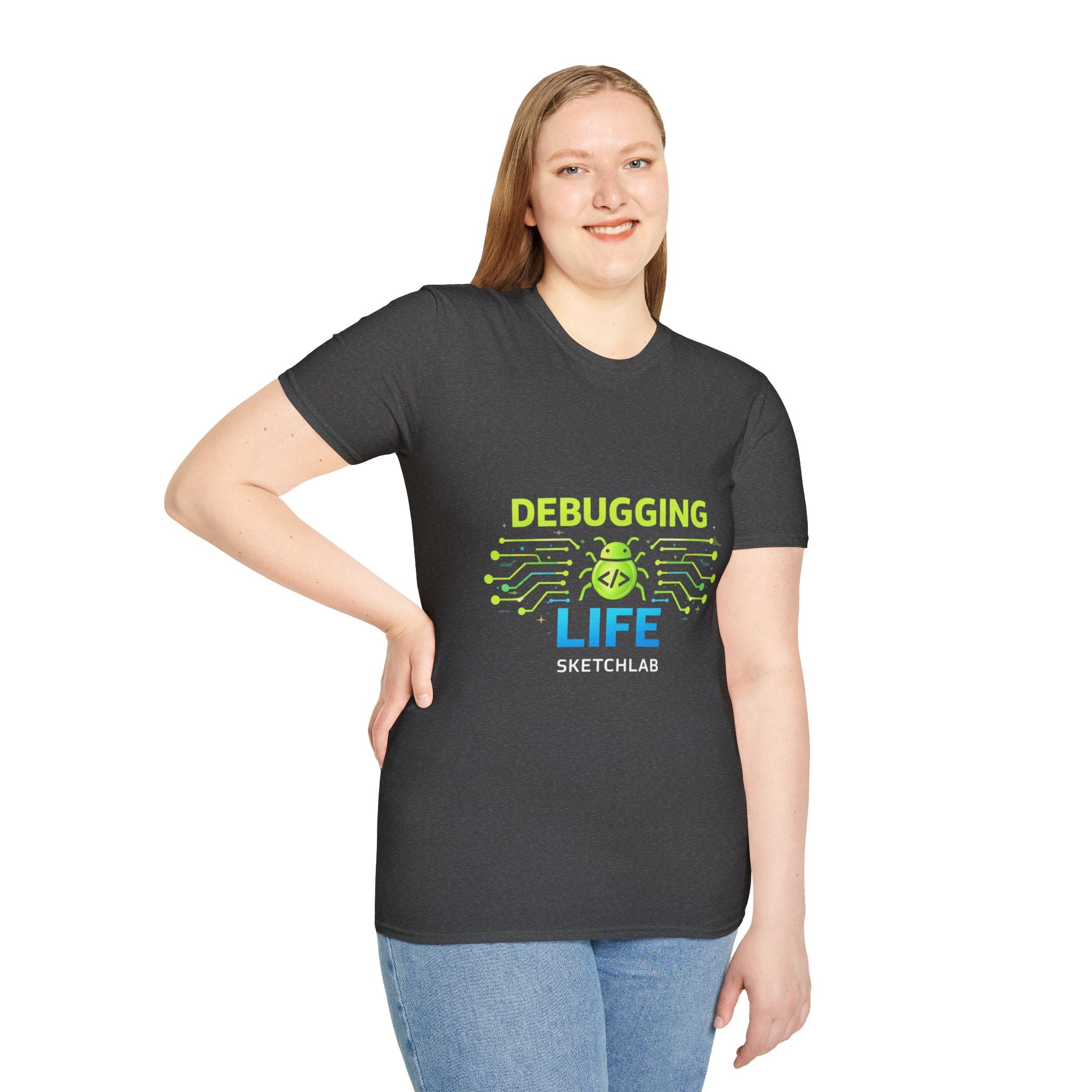 Debugging Life T-Shirt — Funny Programmer Tee with Circuit Bug Design