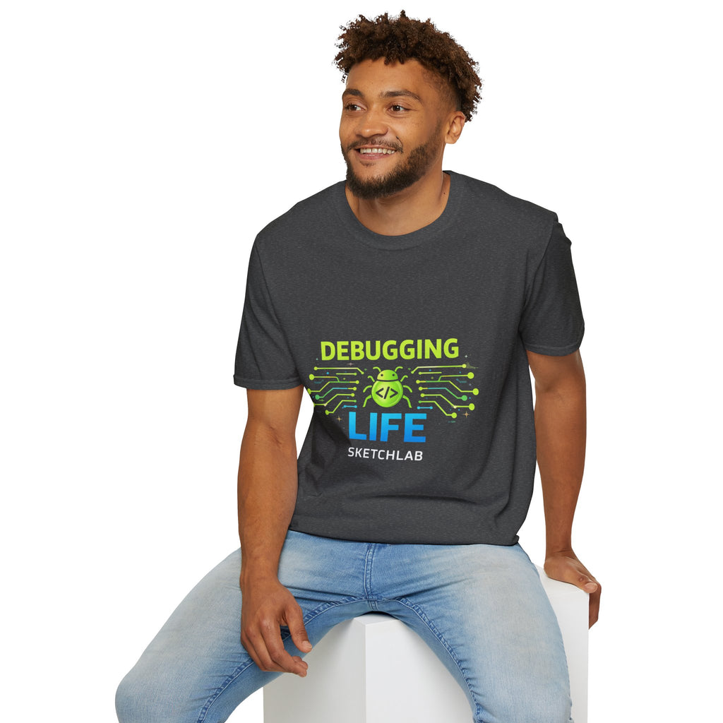 Debugging Life T-Shirt — Funny Programmer Tee with Circuit Bug Design