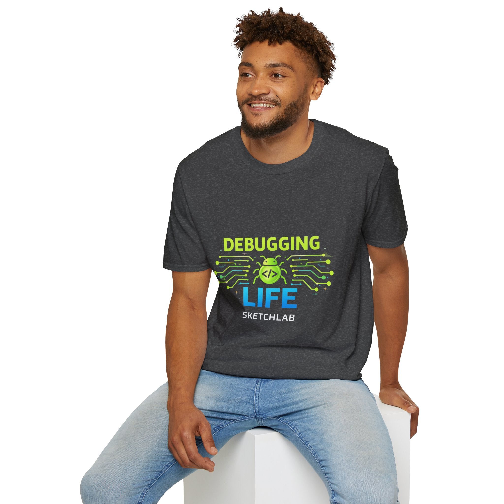 Debugging Life T-Shirt — Funny Programmer Tee with Circuit Bug Design